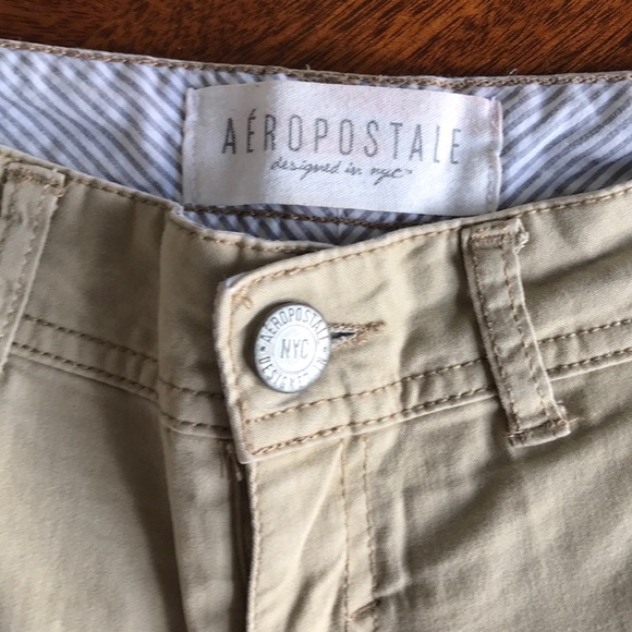 Aeropostale tan midi twill short size 0 - Picture 4 of 4